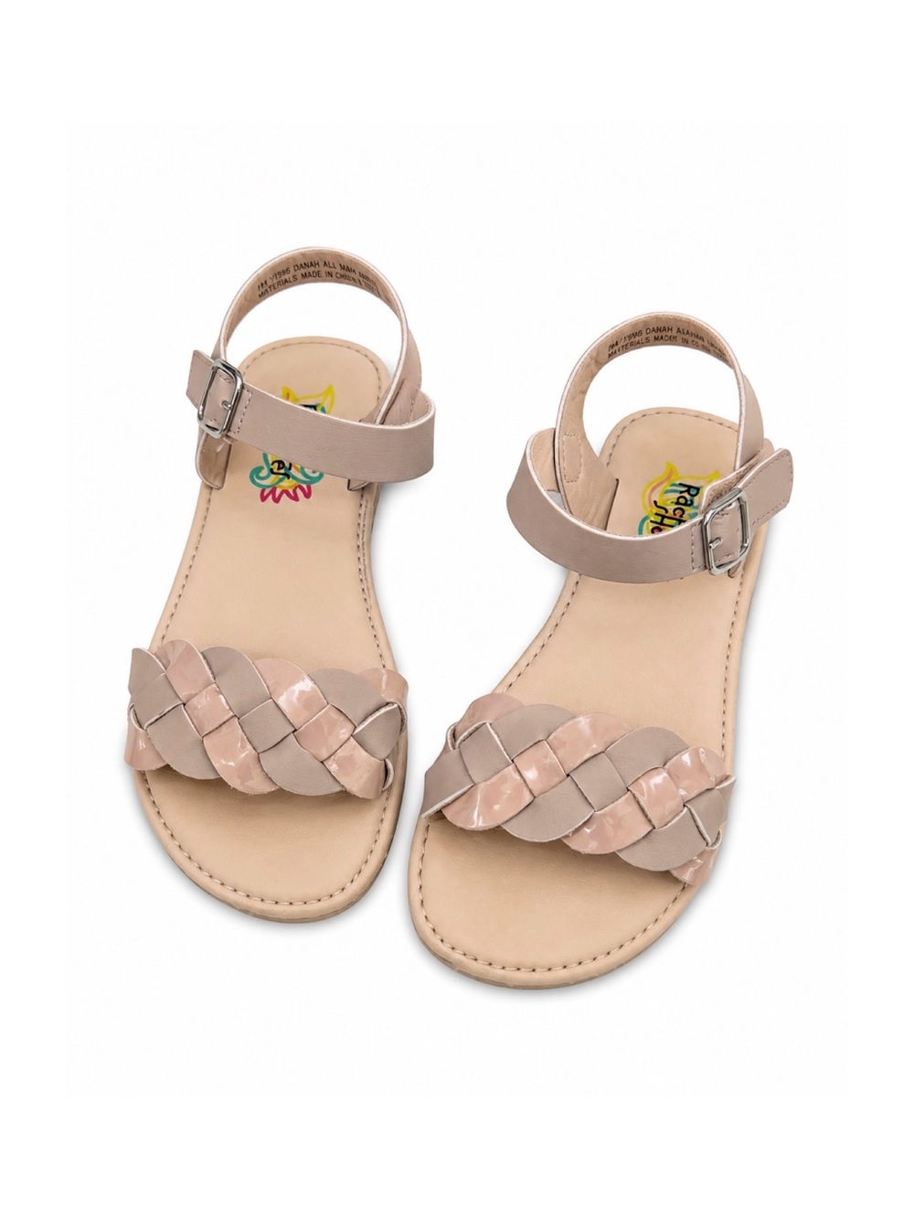 Rachel Shoes Girls Braided Strap Sandals in Blush and Nude